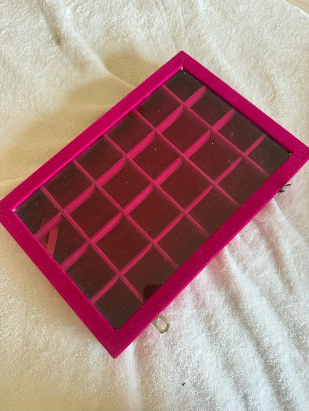 Velvet Jewelry Storage Box in Fuchsia